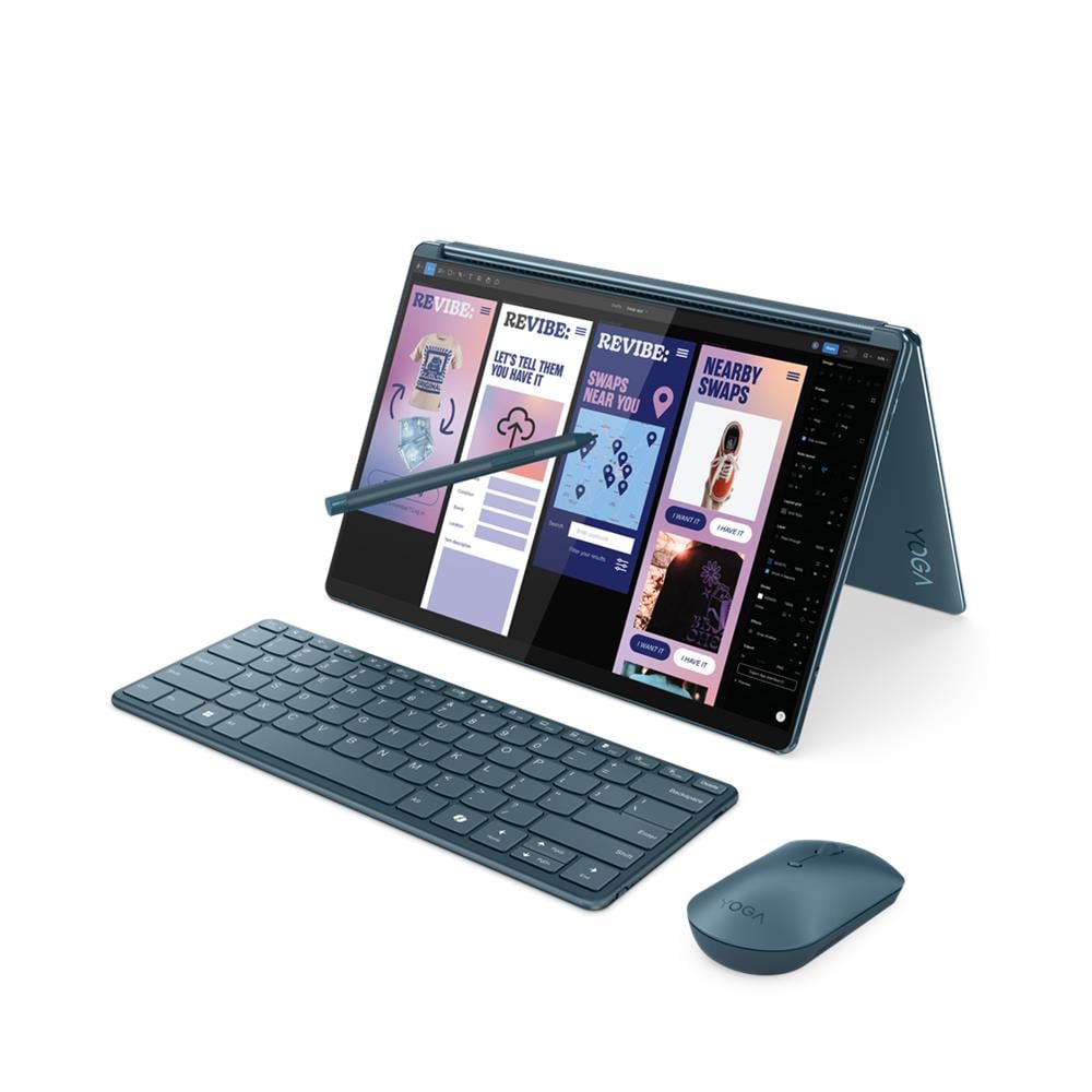 Notebook 2 in 1 Yoga Book 9 13IMU9 Monitor 13.3" 2.8K (2880x1800) OLED Touch Screen Intel Core Ultra 7 155U Ram 32GB SSD 1TB Intel Graphics Windows 11 Home Colore Foglia di Tè - Foto 1