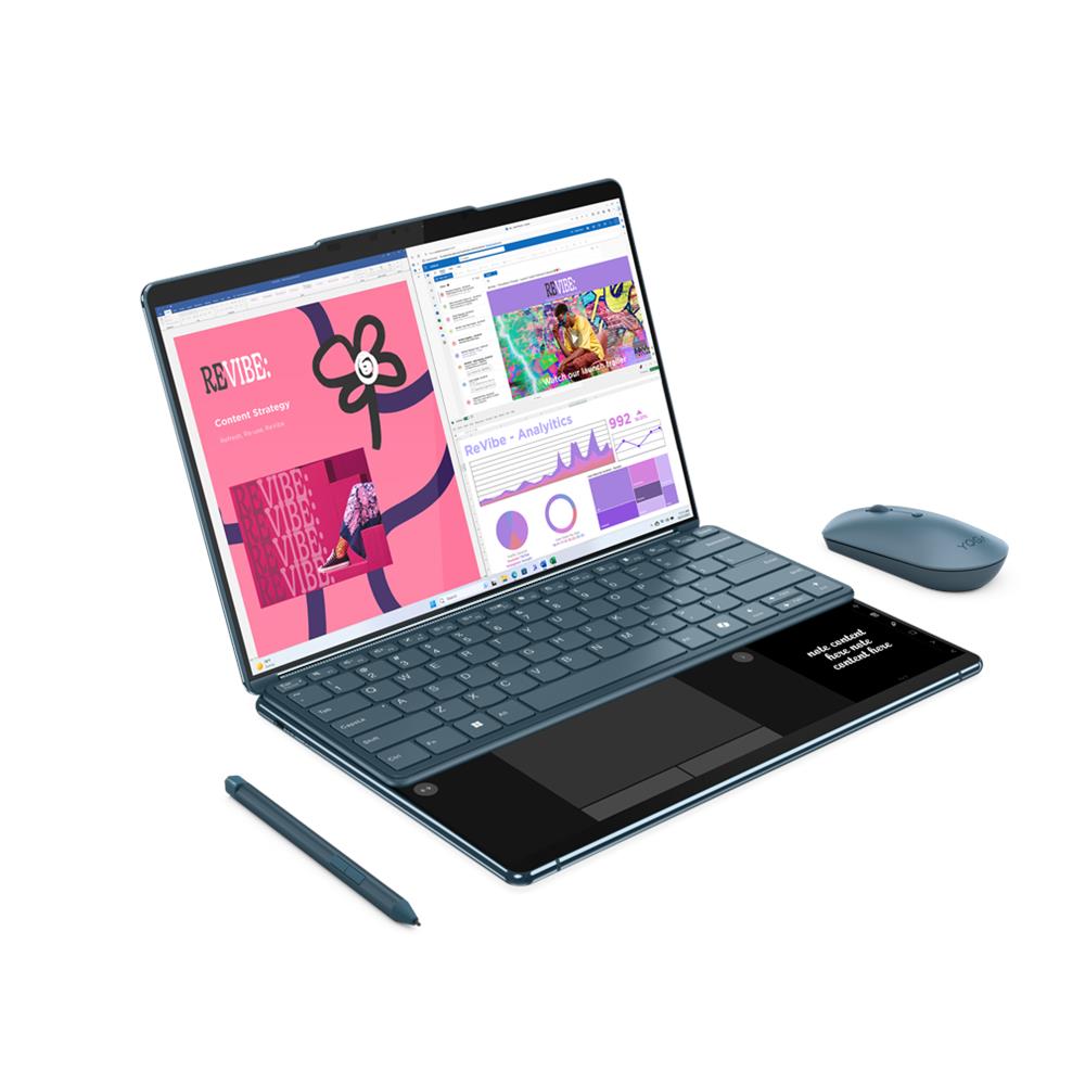 Notebook 2 in 1 Yoga Book 9 13IMU9 Monitor 13.3" 2.8K (2880x1800) OLED Touch Screen Intel Core Ultra 7 155U Ram 32GB SSD 1TB Intel Graphics Windows 11 Home Colore Foglia di Tè - Foto 2