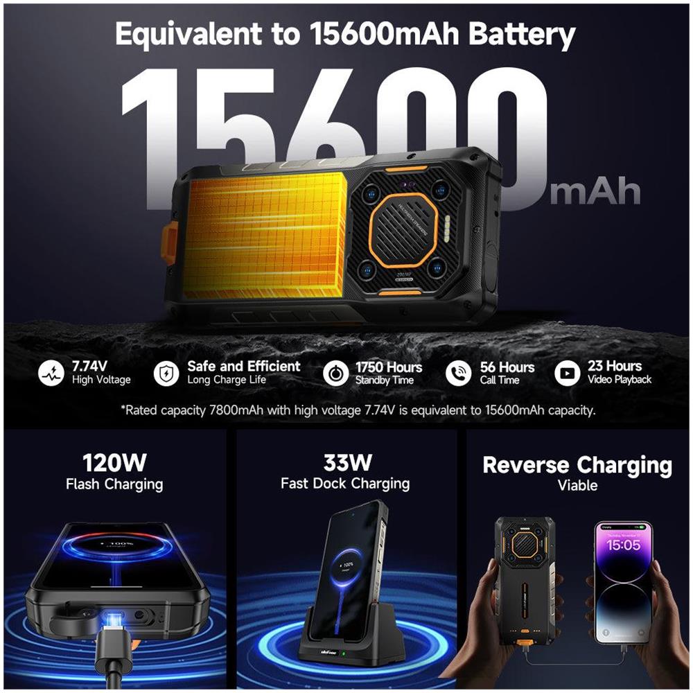 Armor 26 Ultra 5G Rugged 512GB 12GB Ram 15600mAh 600g Black - Foto 9