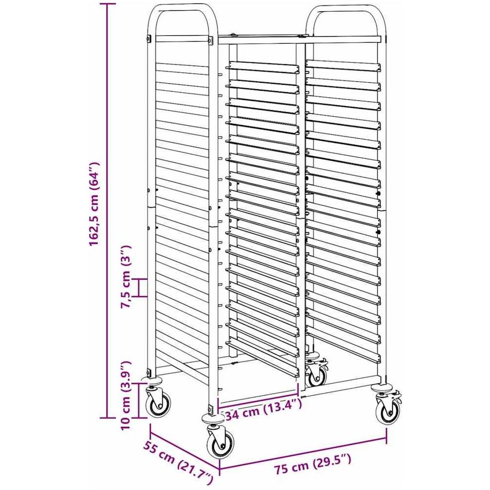 Carrello Portateglie con 32 GN Contenitori 75x55x162,5 cm - Foto 10