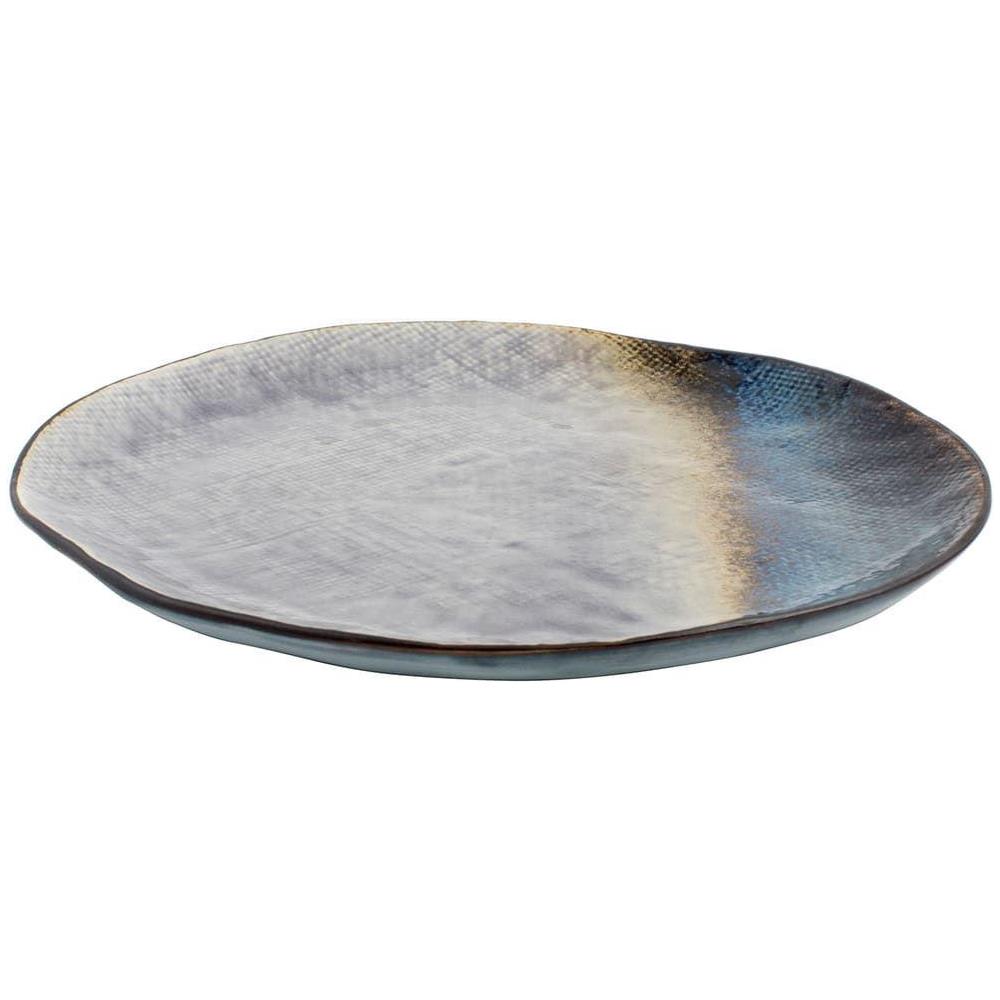 Piatto piano Crackle in stoneware bicolore 27 cm - Foto 1