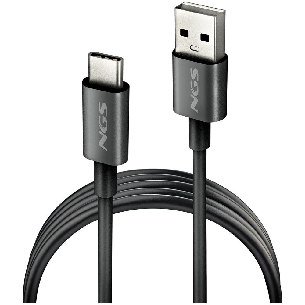 Zyro-ac White: Cavo Di Ricarica Da Usb-a A Usb-c. Trasmissione Dati: 480 Mbps Usb 2.0. Lunghezza: 1 M. Potenza: 15 W. Resistente. Bianco. - Foto 2