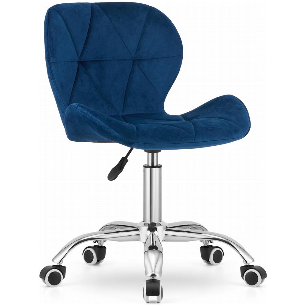 Sedia girevole ergonomica Valora AVOLA in velluto blu navy - Foto 1