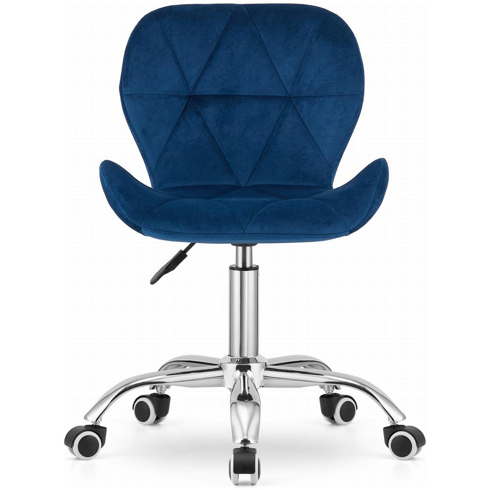 Sedia girevole ergonomica Valora AVOLA in velluto blu navy - Foto 2