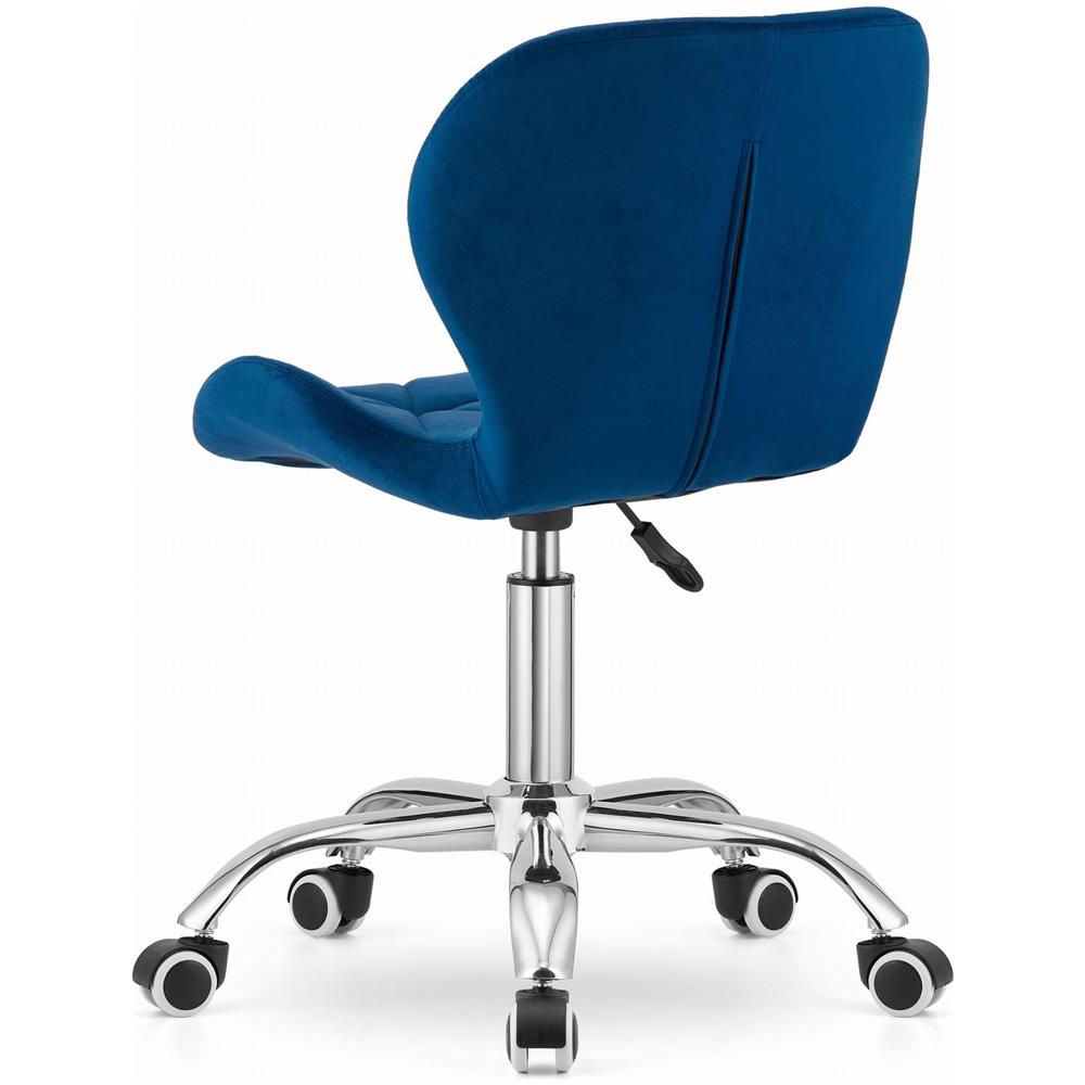 Sedia girevole ergonomica Valora AVOLA in velluto blu navy - Foto 6