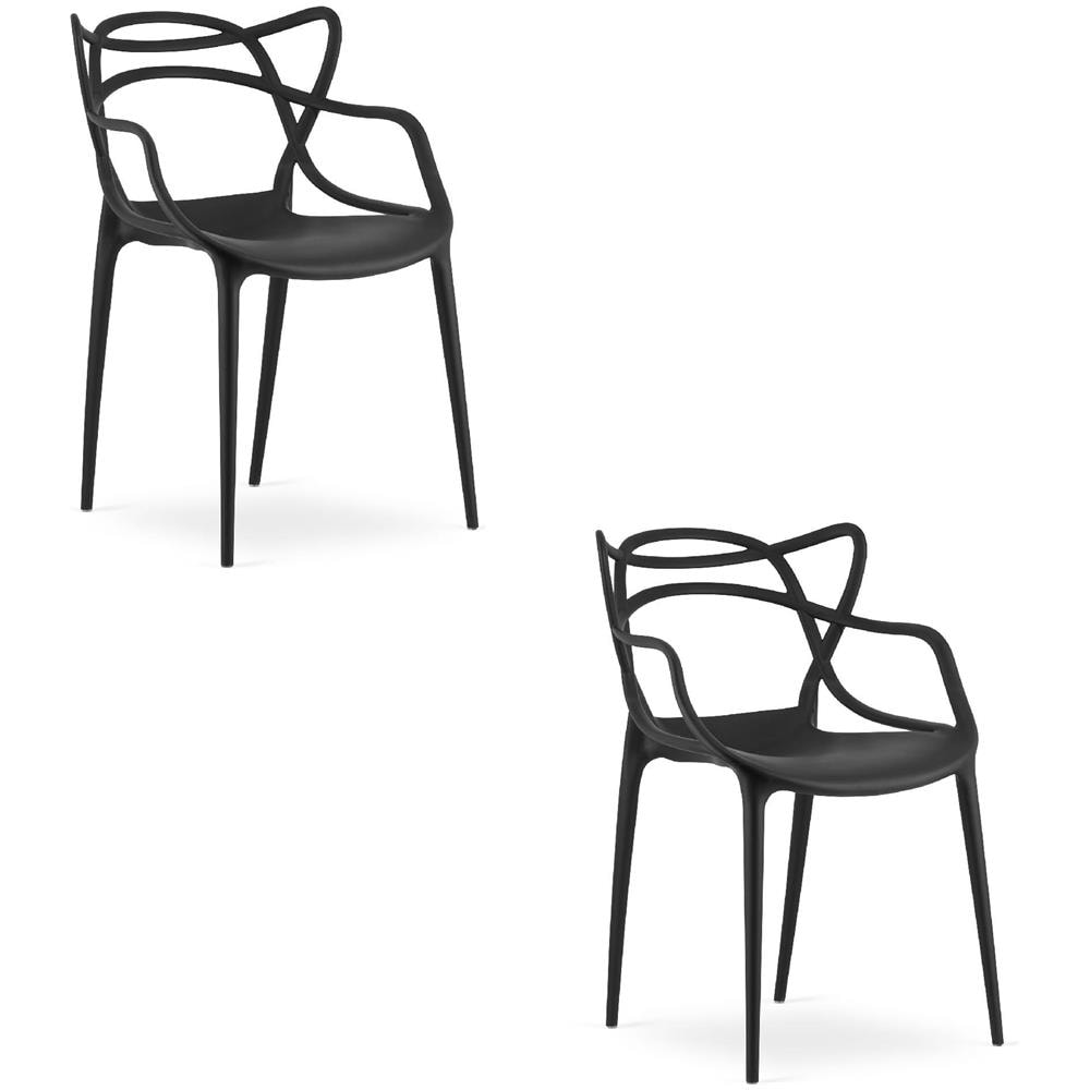 Sedia KATO - Design ergonomico moderno, nero x 2 - Foto 1