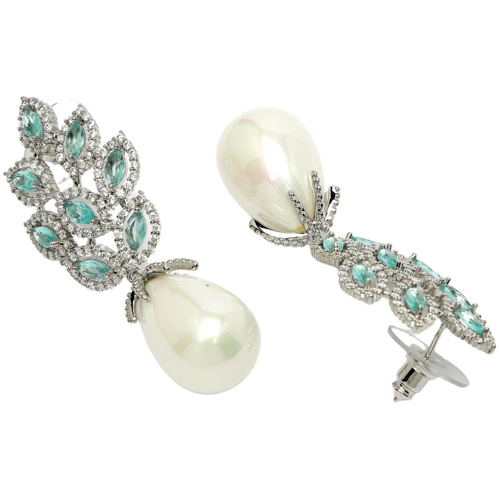 Orecchini Pendenti Eleganti a Foglia con Zirconi Collezione Diva - Foto 2