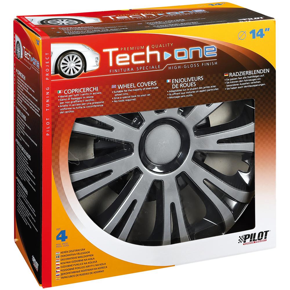 Copricerchi Auto Universali 14 Pollici Tech-one Avera Silver Black 31616 - Foto 6