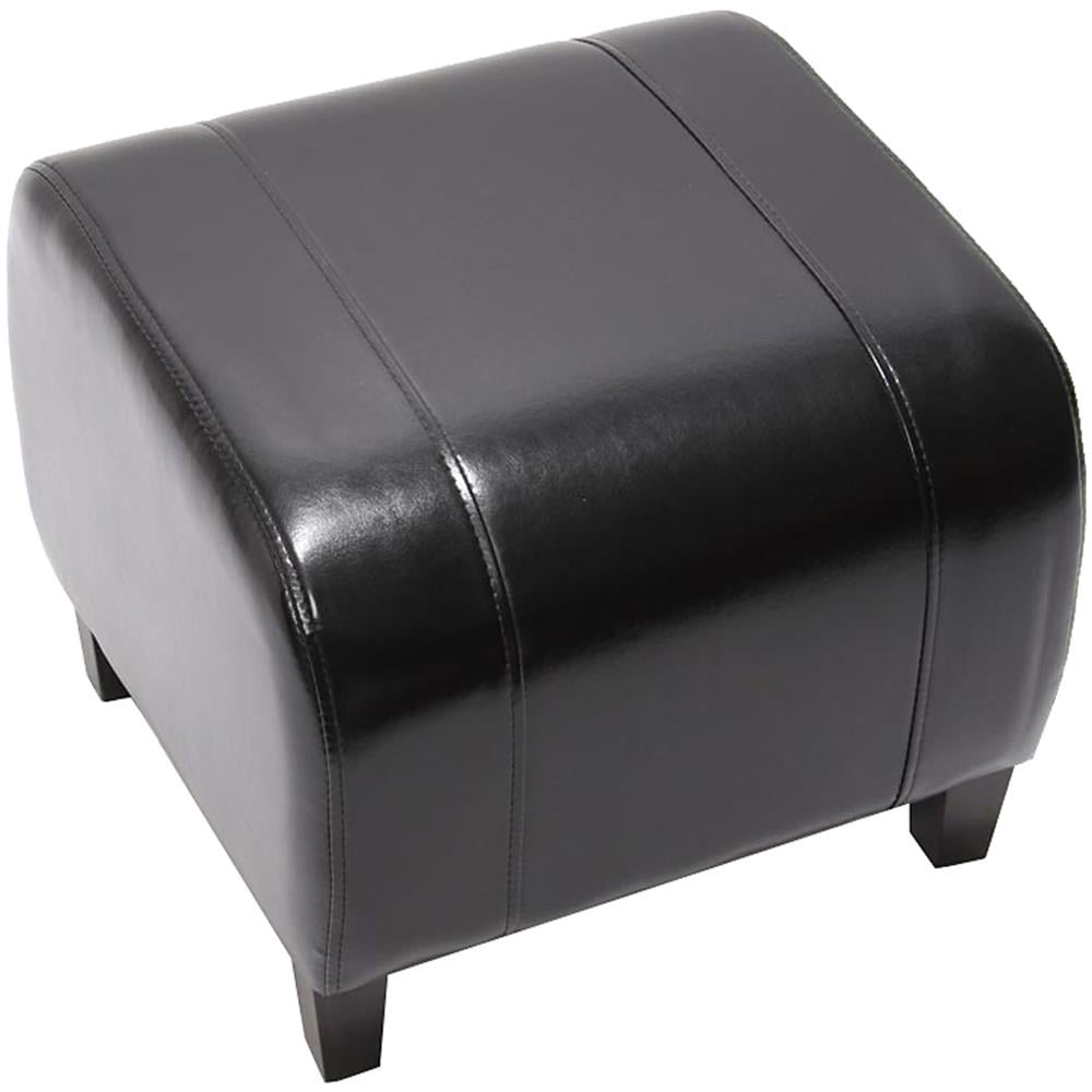 Pouf Repose-pieds Baroque – Feuille D’or Et Revêtement Noir – Neuf