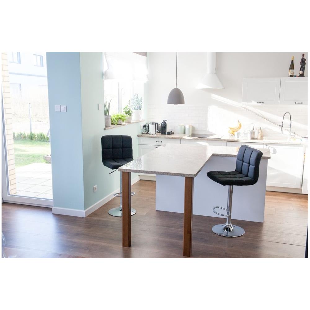 Set Di 2 Sgabelli Da Bar In Tessuto Nero Marion - Foto 2