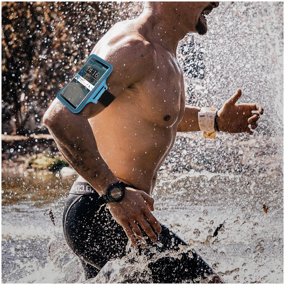 Fascia Da Braccio Sport Smartphone Finestra Touch Cinturino Regolabile Blu - Foto 10