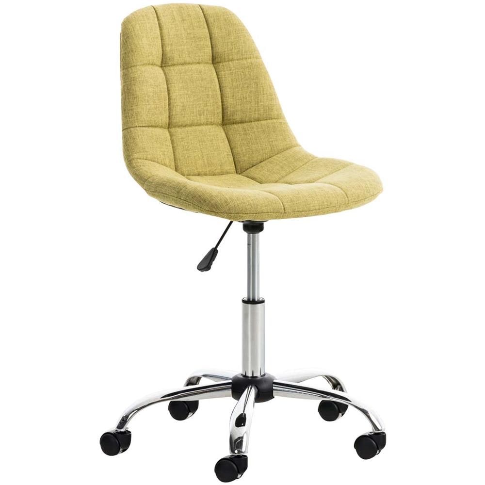 Sedia da Ufficio Emil in Tessuto Trapuntato - Sedia Studio Girevole con Ruote - Sgabello da Scrivania Lavoro Regolabile H45-57cm Verde - Foto 1