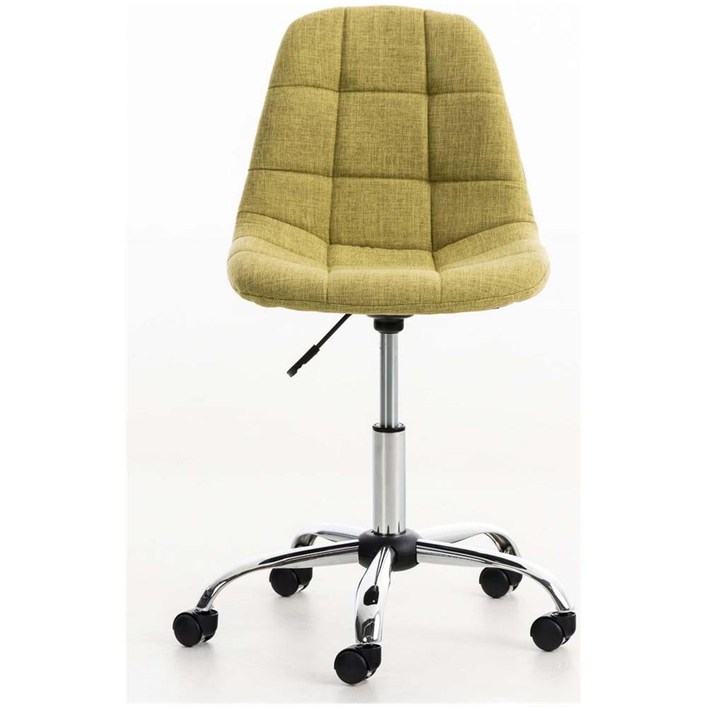 Sedia da Ufficio Emil in Tessuto Trapuntato - Sedia Studio Girevole con Ruote - Sgabello da Scrivania Lavoro Regolabile H45-57cm Verde - Foto 2