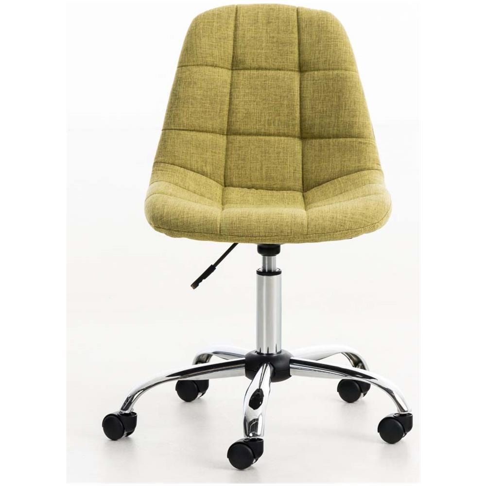 Sedia da Ufficio Emil in Tessuto Trapuntato - Sedia Studio Girevole con Ruote - Sgabello da Scrivania Lavoro Regolabile H45-57cm Verde - Foto 5