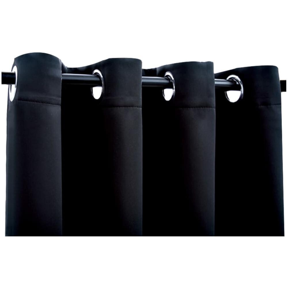 Tende Oscuranti Con Anelli In Metallo 2 Pz Nere 140x245 Cm - Foto 4