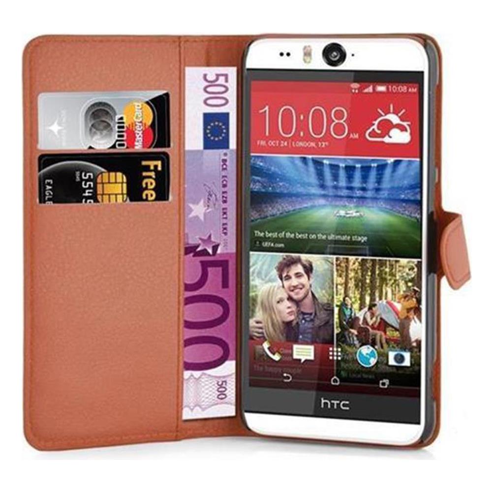 Custodia Compatibile Con Htc Desire Eye In Marrone Pastello - Coperchio Protettiva Con Chiusura Magnetica, Funzione Stand E Tasca Per Le Carte - Foto 2