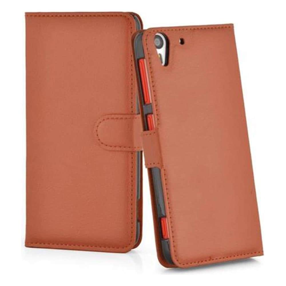 Custodia Compatibile Con Htc Desire Eye In Marrone Pastello - Coperchio Protettiva Con Chiusura Magnetica, Funzione Stand E Tasca Per Le Carte - Foto 4