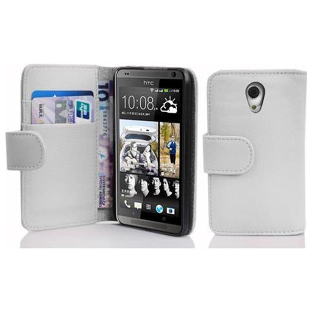 Custodia Compatibile Con Htc Desire 700 In Magnesio Bianco - Coperchio Protettivo In Ecopelle Testurizzata E Tasca Per Carte Di Credito - Foto 1