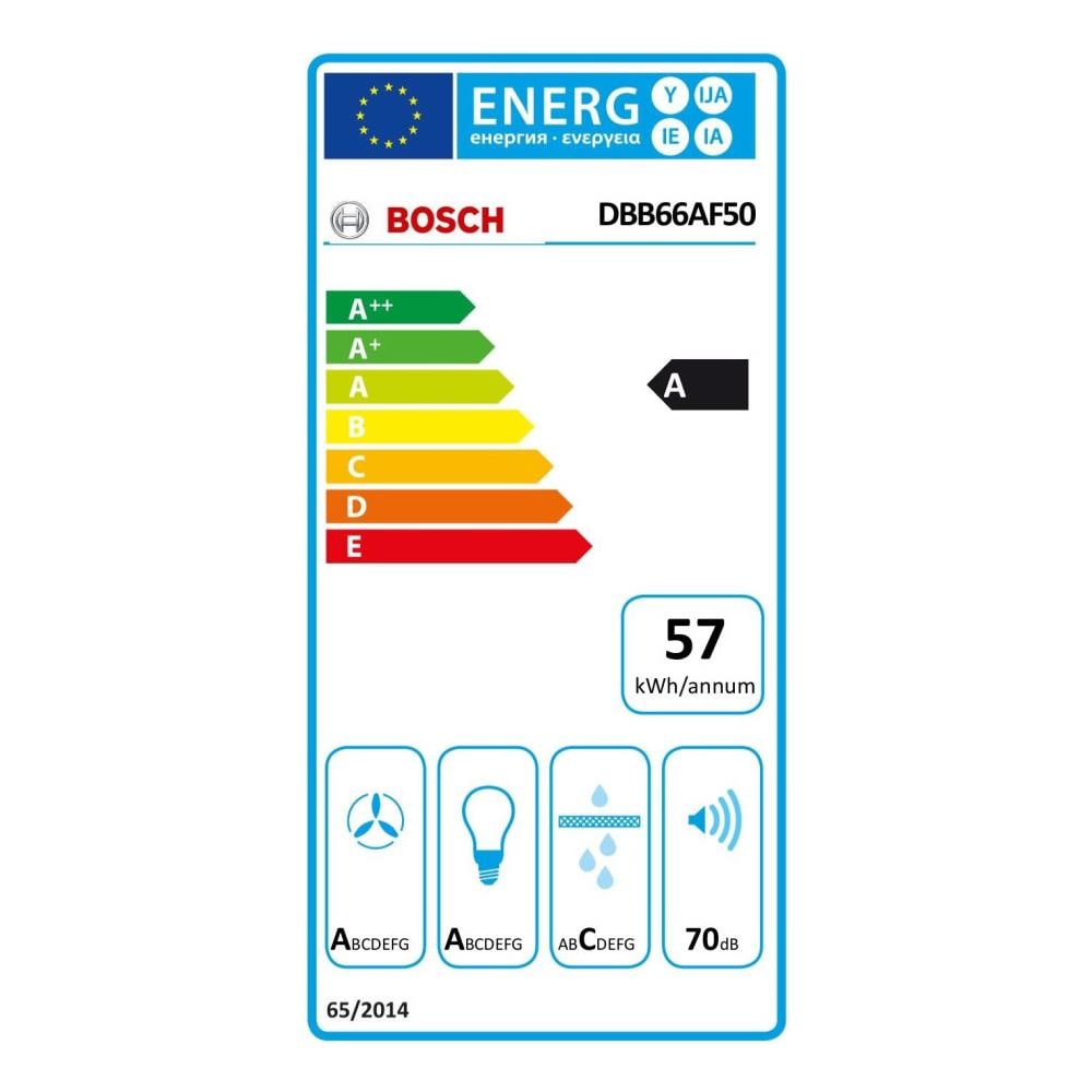 Cappa Sottopensile DBB66AF50 Aspirante 60 cm Colore Acciaio Inox - Foto 3