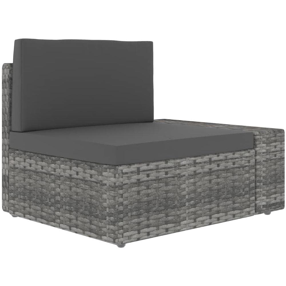 Divano Modulare a 3 Posti in Polyrattan Grigio - Foto 3