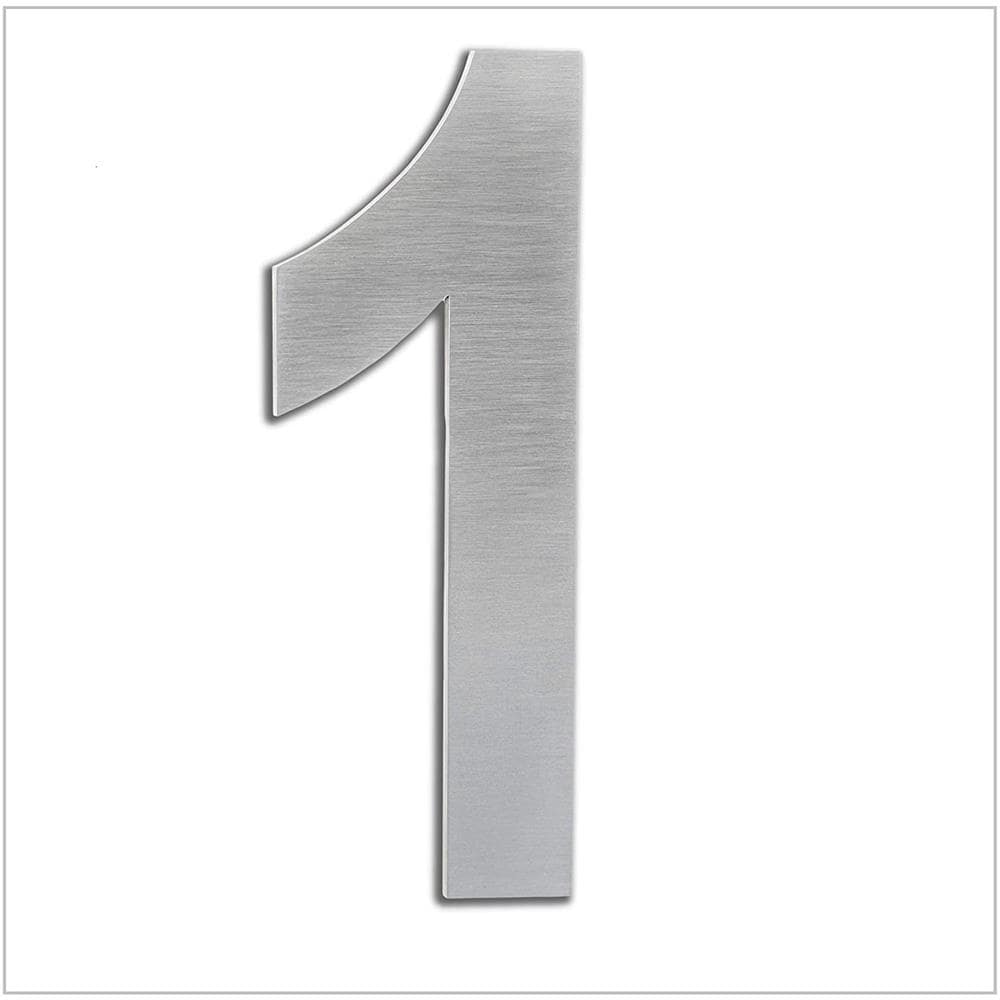 Numero Casa Esterno, Portale O Garage, 16 Cm, Acciaio Inox Aisi 304, Installazione Adesiva (numero 1) - Foto 1