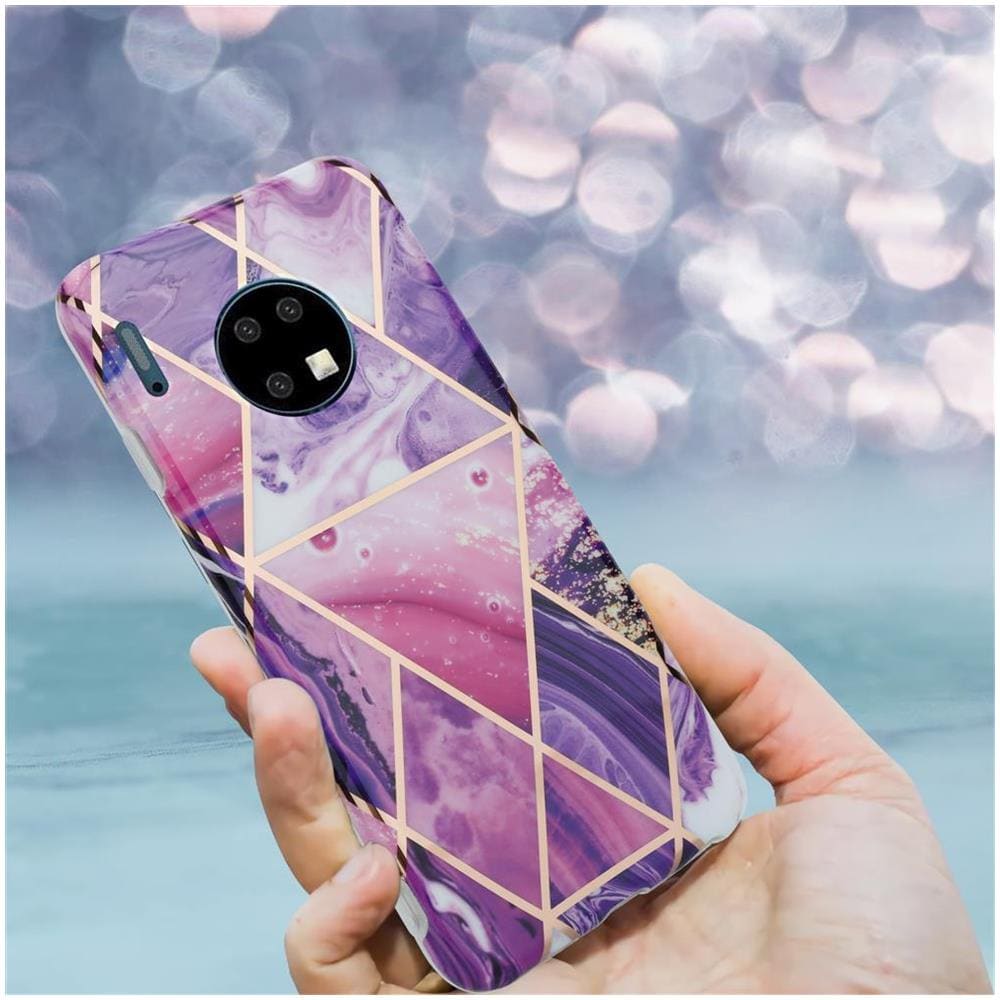 Custodia Compatibile Con Huawei Mate 30 In Marmo Viola Onda No. 14 - Coperchio Protettivo In Silicone Tpu Con Motivo A Mosaico - Foto 8