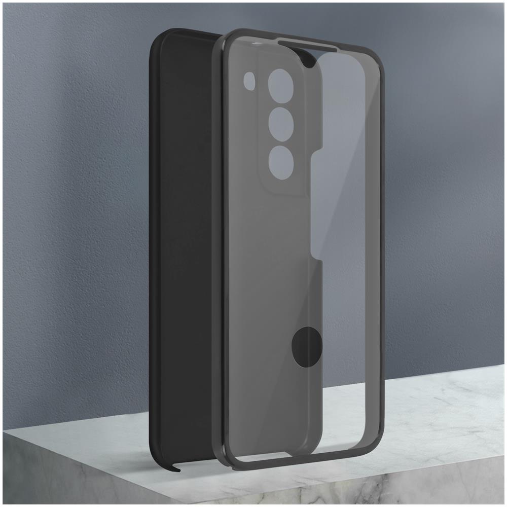 Cover Samsung Galaxy S22 Retro Rigido E Fronte Flessibile - Nera - Foto 5