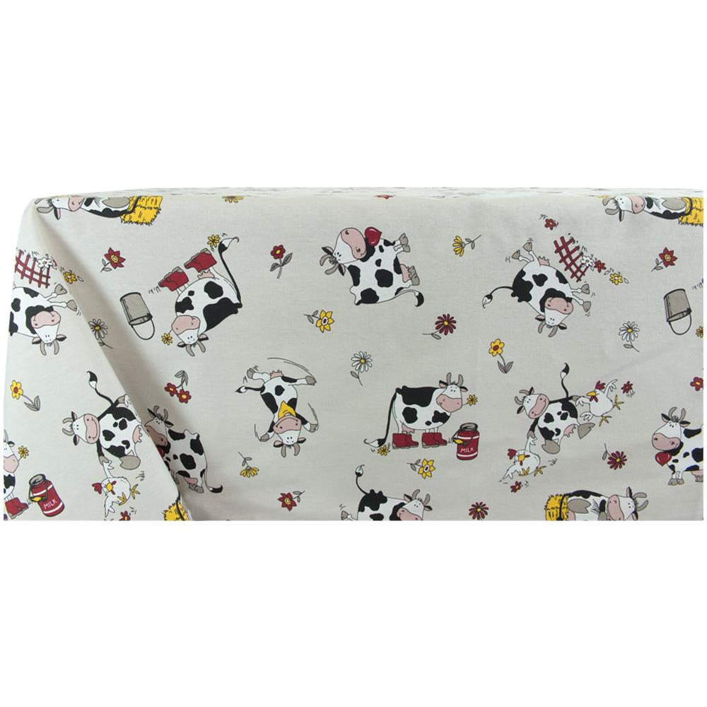 Tovaglia Per Salotto Cucina Tavolo 100% Cotone Made In Italy Mucca Rp 140x240 Mucca - Foto 1