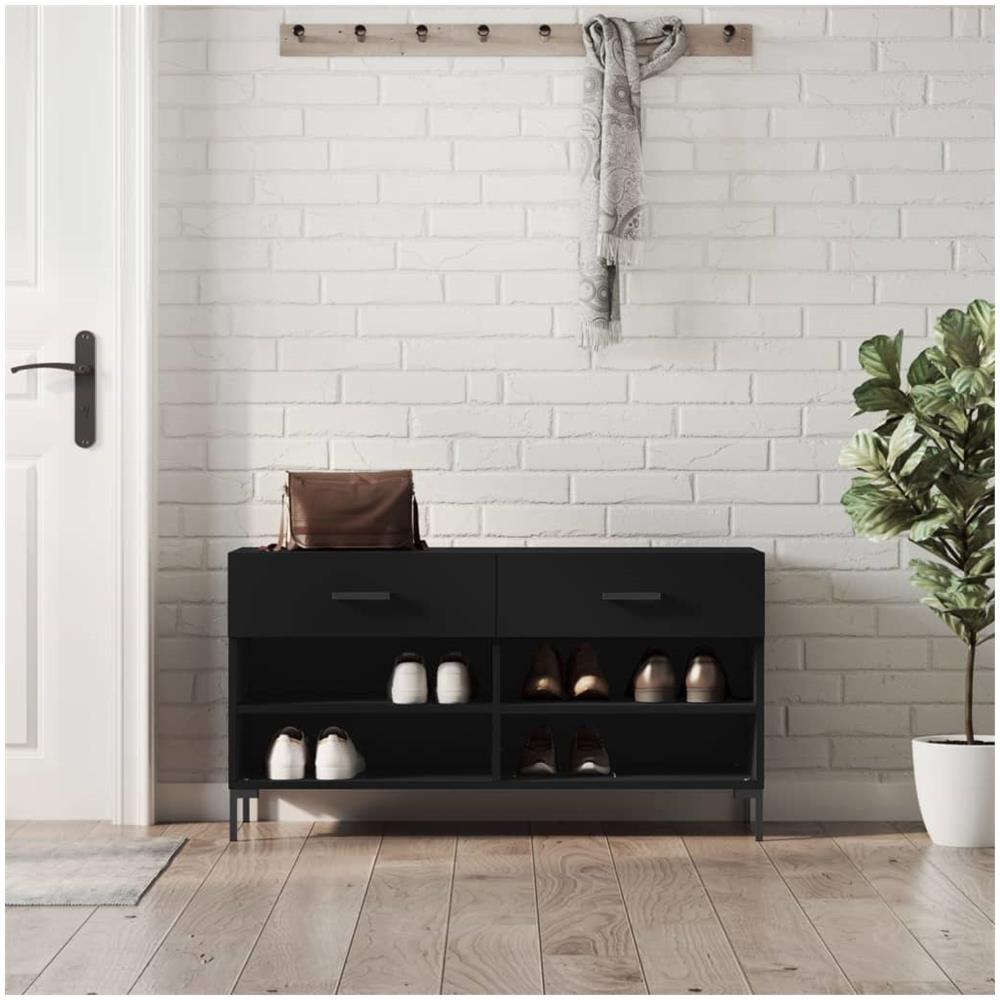 VidaXL Panca Porta Scarpe Bianca 102x32x50 Cm In Legno Multistrato 91484745