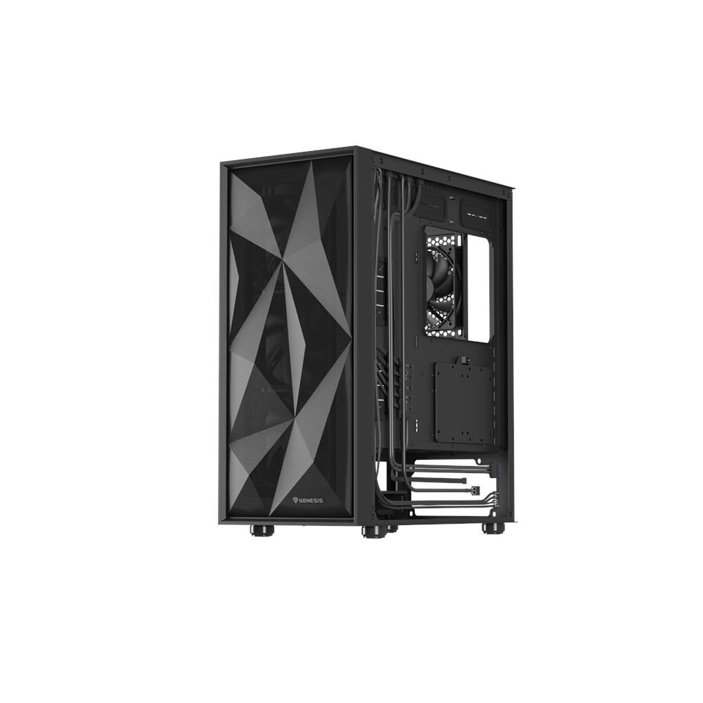 Case Diaxid 605F Midi TowerATX, micro ATX, Mini-ATX 2 Porte USB 3.2 Colore Nero (Finestrato) - Foto 1
