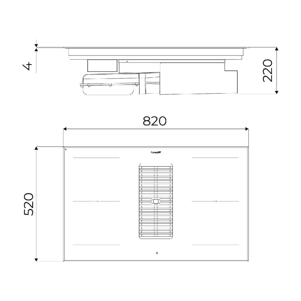 Piano Cottura 7392246 a Induzione con Cappa Integrata da 82 cm Colore Nero - Foto 8