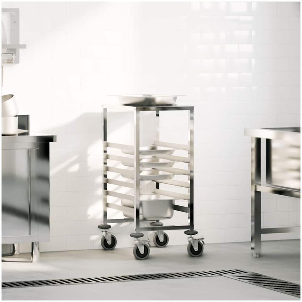 Carrello Portateglie con 6 GN Contenitori 39x55x87 cm - Foto 2