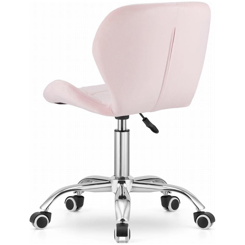 Sedia girevole AVOLA in velluto rosa ergonomica per ufficio - Foto 6