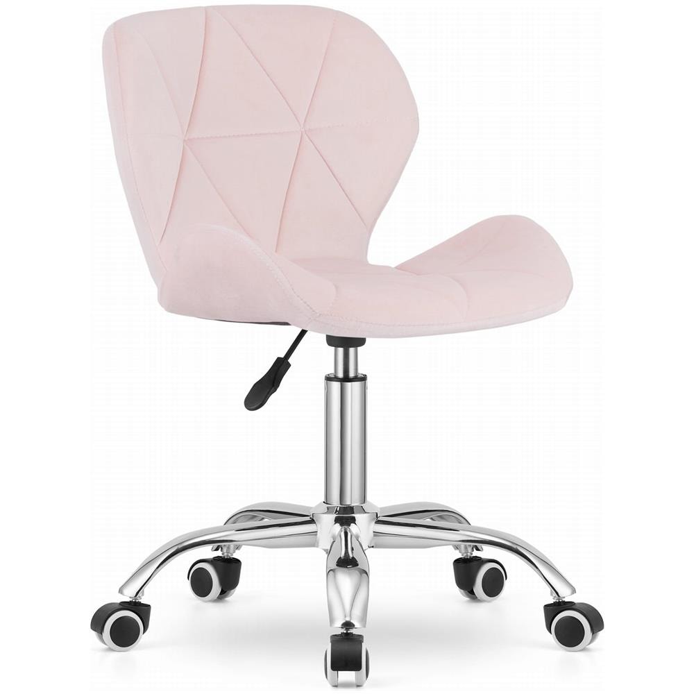 Sedia girevole AVOLA in velluto rosa ergonomica per ufficio - Foto 1