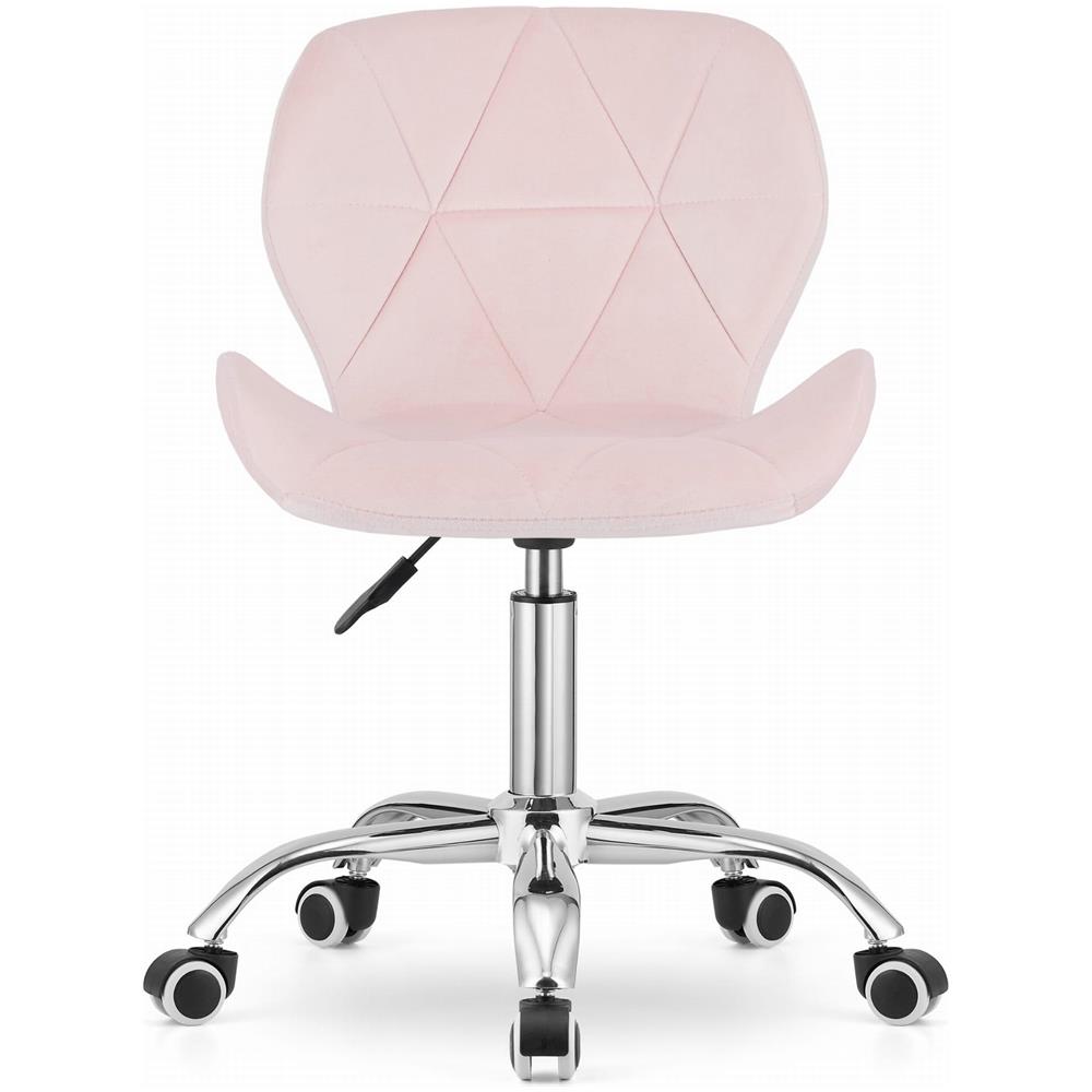 Sedia girevole AVOLA in velluto rosa ergonomica per ufficio - Foto 2