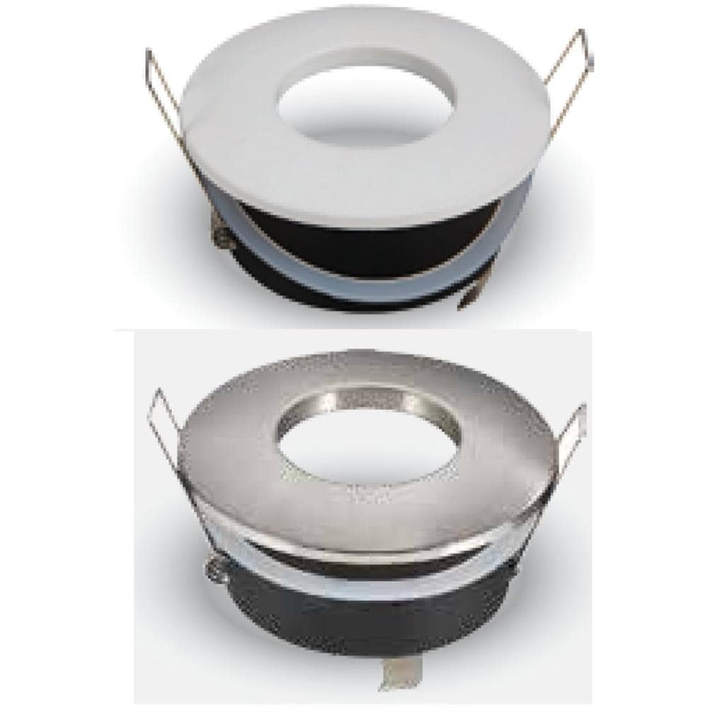 Porta Faretti Led Gu10 Incasso Ip54 Fisso In Acciaio Rotondo Nickel Satinato Vt-787 Rd 3614 - Foto 1