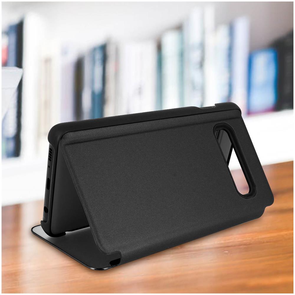 Custodia Galaxy S10 Sportellino Traslucido Stand Video Nero - Foto 2