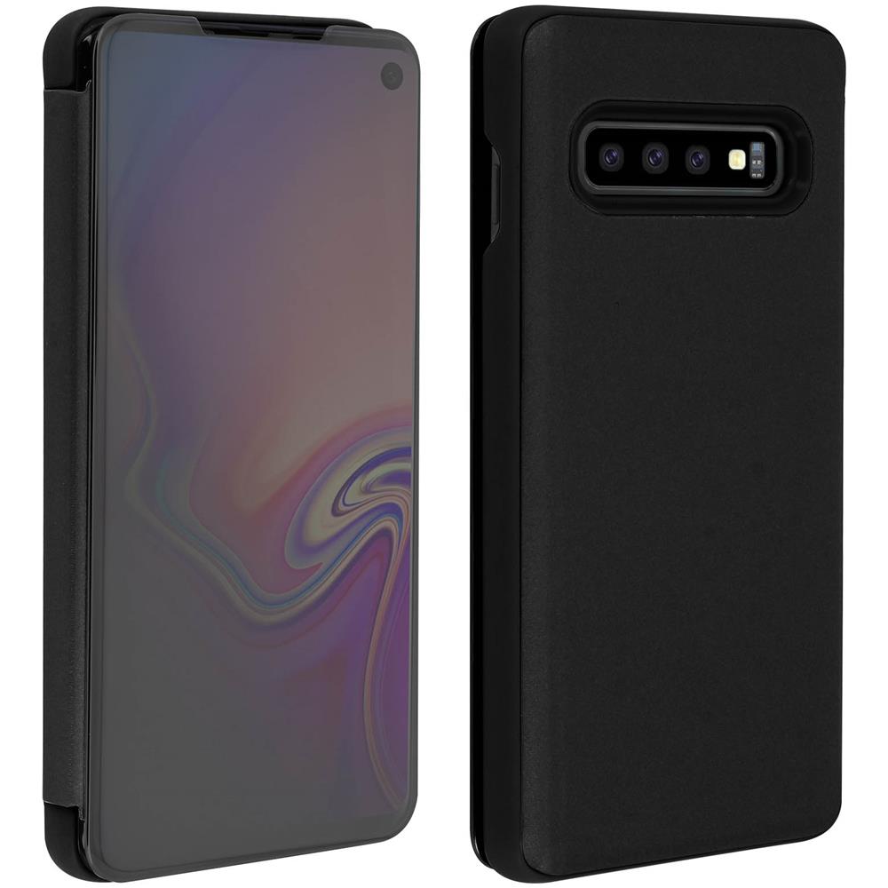 Custodia Galaxy S10 Sportellino Traslucido Stand Video Nero - Foto 5