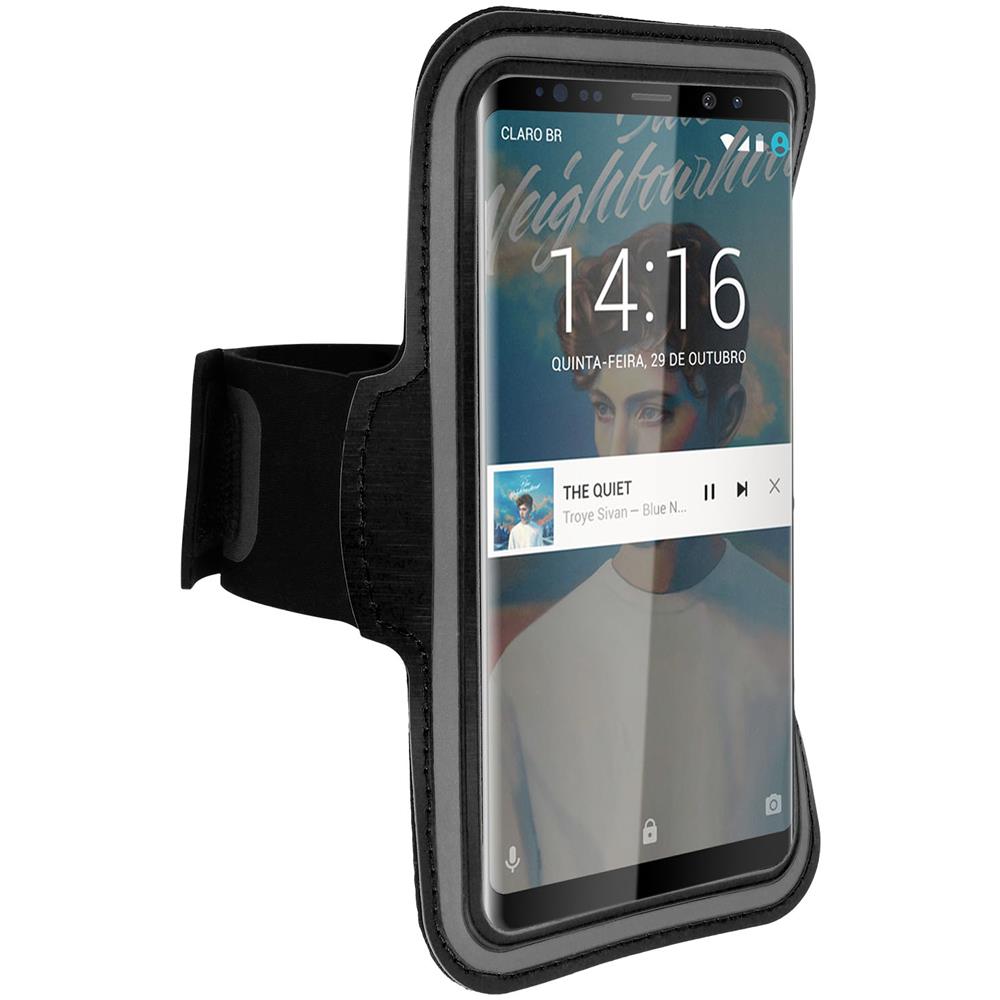 Fascia Da Braccio Sport Smartphone Finestra Touch Cinturino Regolabile Nero - Foto 1
