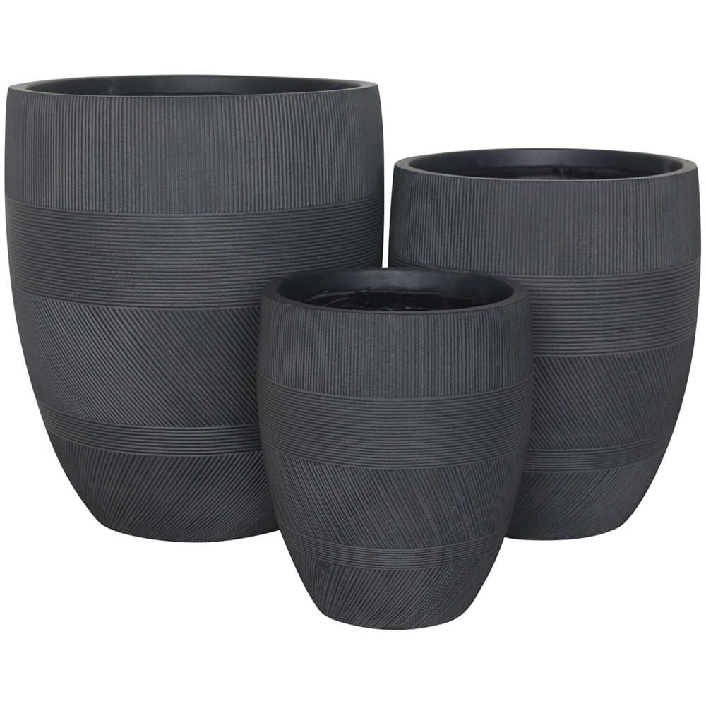Vasi Per Piante Rotondi Da Interno Ed Esterno Set Da 3 Dimensioni Moderni Vaso Di Design In Resina Colore Taupe, G. 43,5x43,5x50 / m. 35,5x35,5x41 / p. 27x27x32 - Foto 1