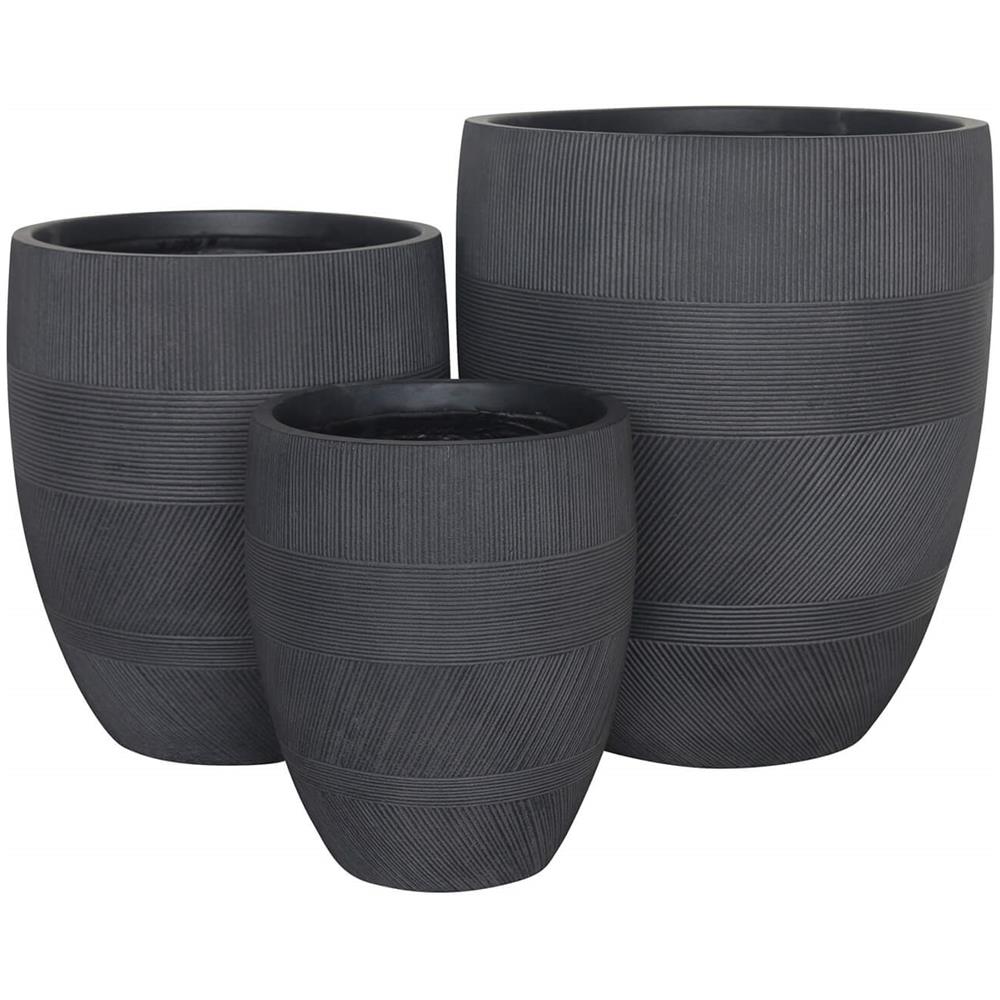 Vasi Per Piante Rotondi Da Interno Ed Esterno Set Da 3 Dimensioni Moderni Vaso Di Design In Resina Colore Taupe, G. 43,5x43,5x50 / m. 35,5x35,5x41 / p. 27x27x32 - Foto 2