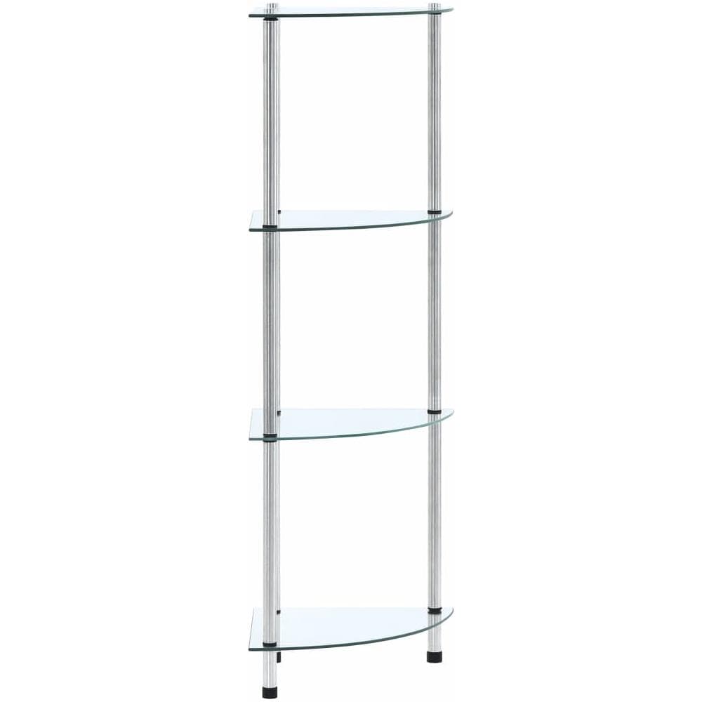 Scaffale a 4 Livelli Trasparente 30x30x100cm in Vetro Temperato - Foto 1