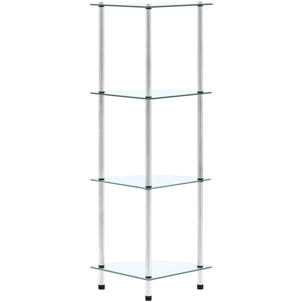 Scaffale a 4 Livelli Trasparente 30x30x100cm in Vetro Temperato - Foto 2