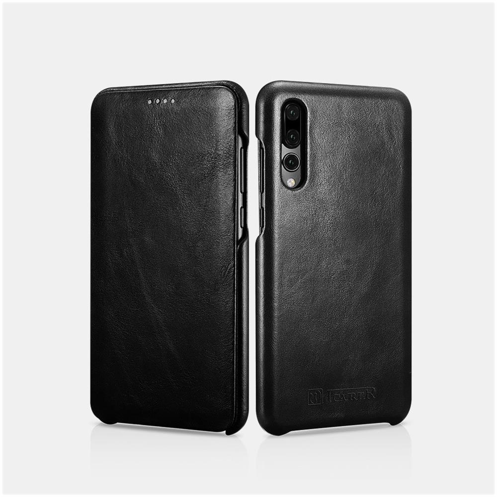 Huawei P20 Pro In Cuoio Cassa Del Foglio Di Lusso Vintage Nero - Foto 1