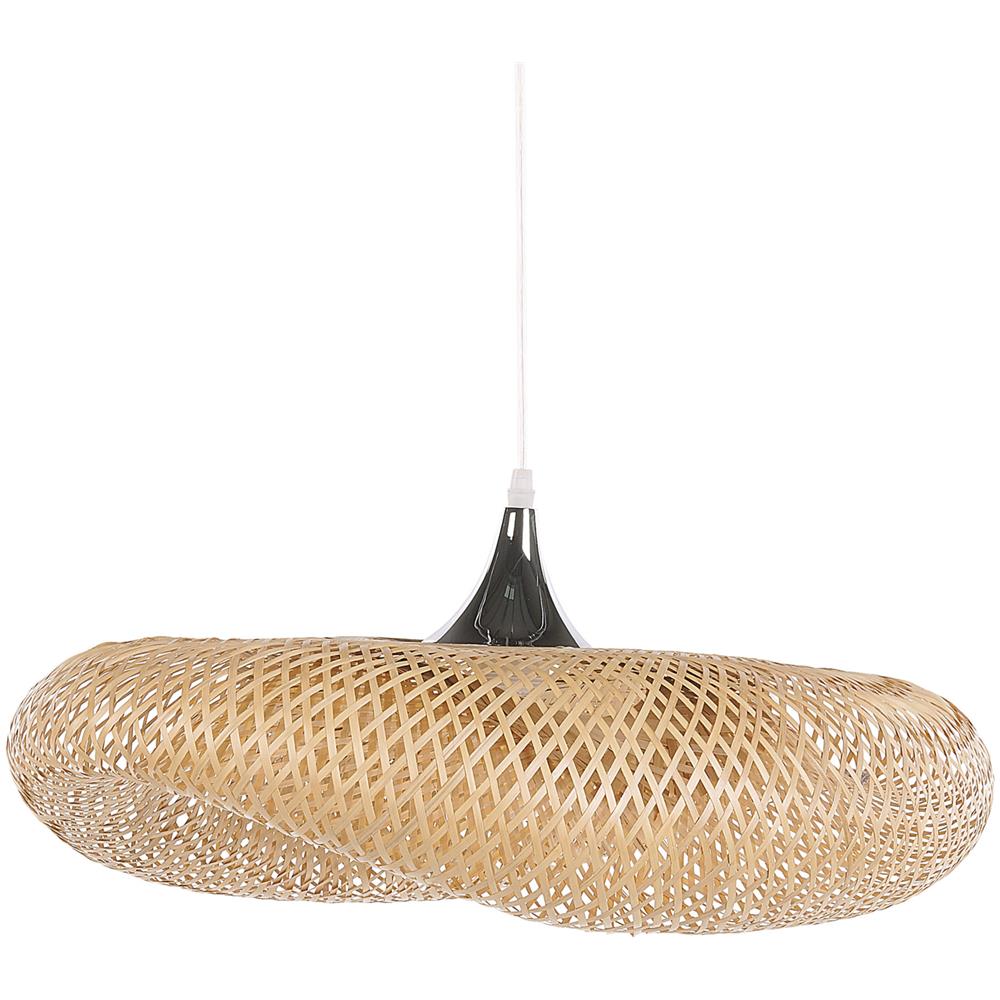 Lampadario In Legno Di Bambù Marrone Chiaro Boyne L - Foto 1