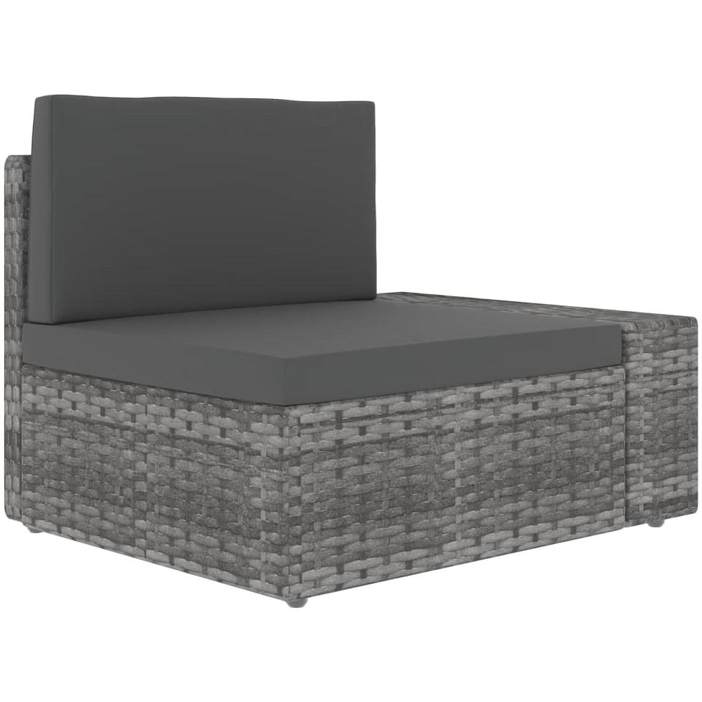 Divano Modulare a 2 Posti in Polyrattan Grigio - Foto 2