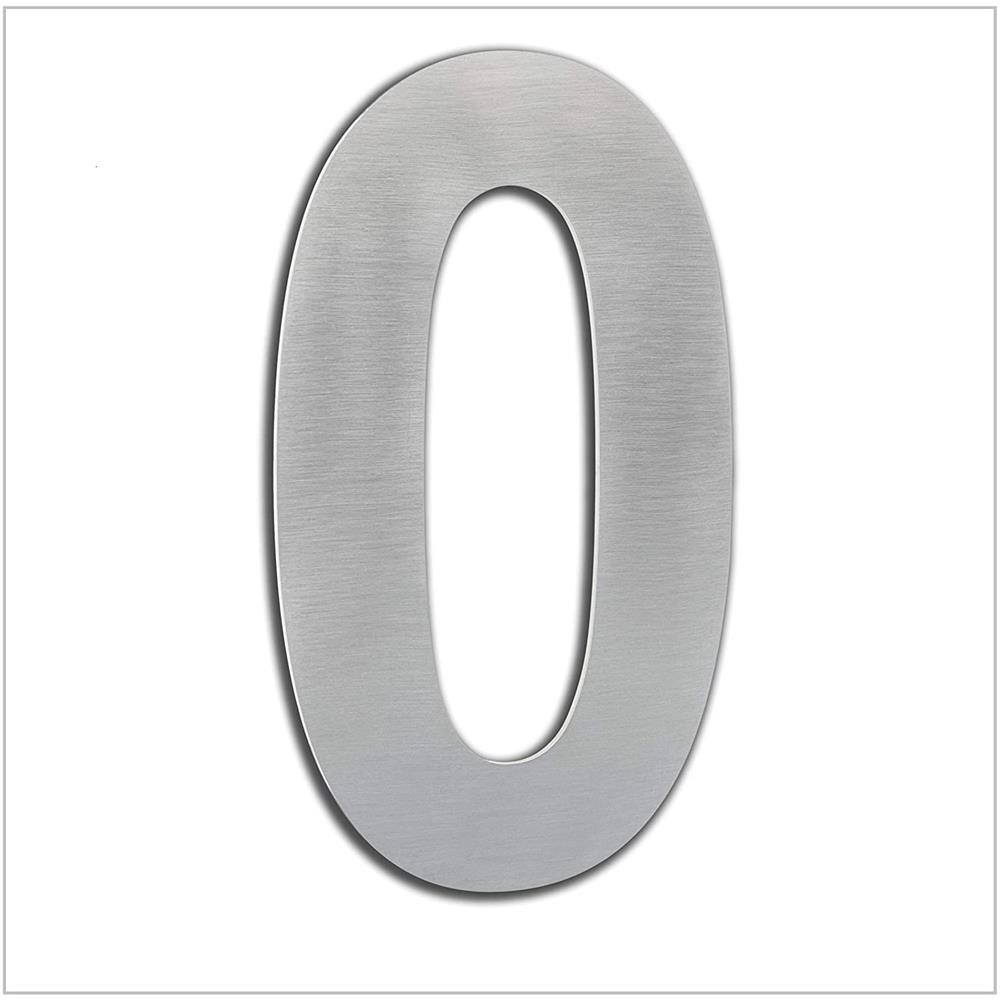 Numero Casa Esterno, Portale O Garage, 16 Cm, Acciaio Inox Aisi 304, Installazione Adesiva (numero 0) - Foto 1