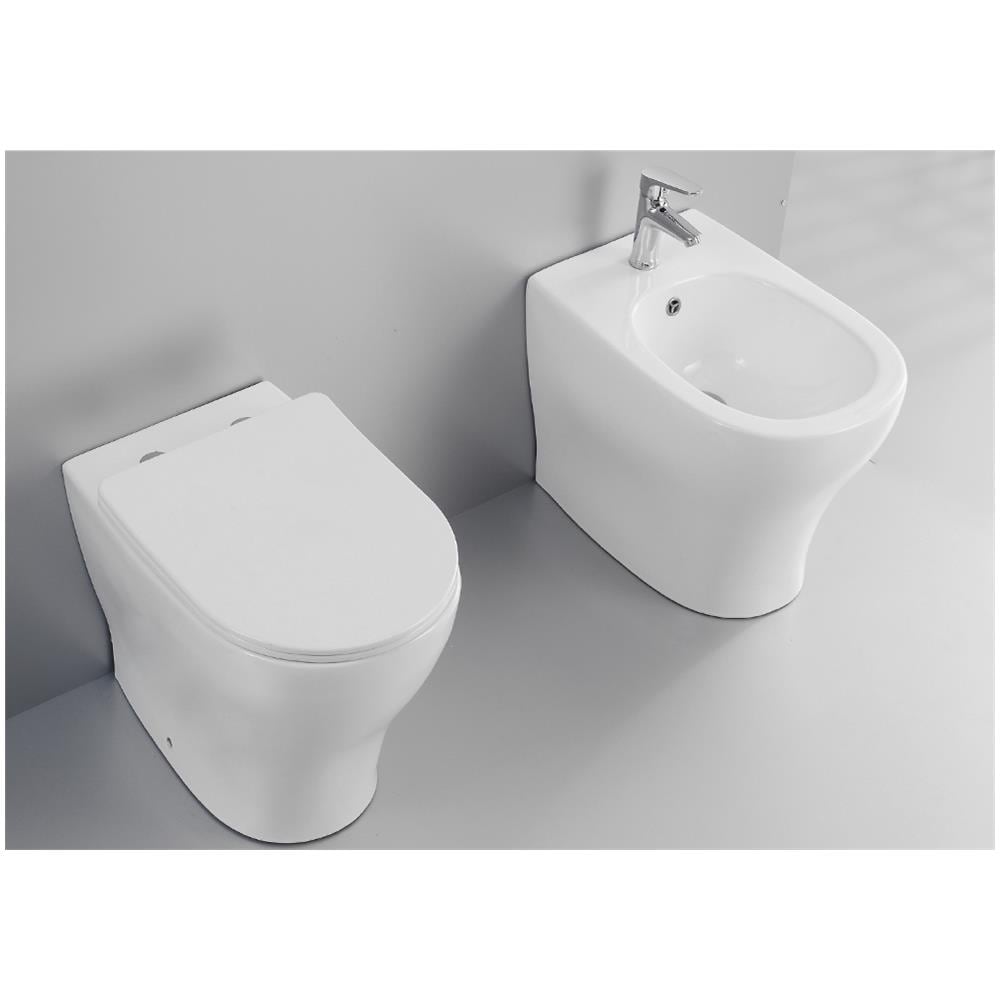 Coppia Sanitari Fun A Pavimento Vaso E Bidet Sedile Frizionato - Foto 1