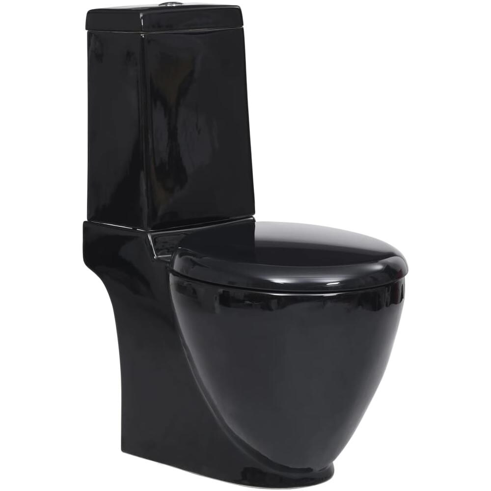 Vaso Wc In Ceramica Da Bagno Rotondo Base Con Scarico Nero - Foto 1