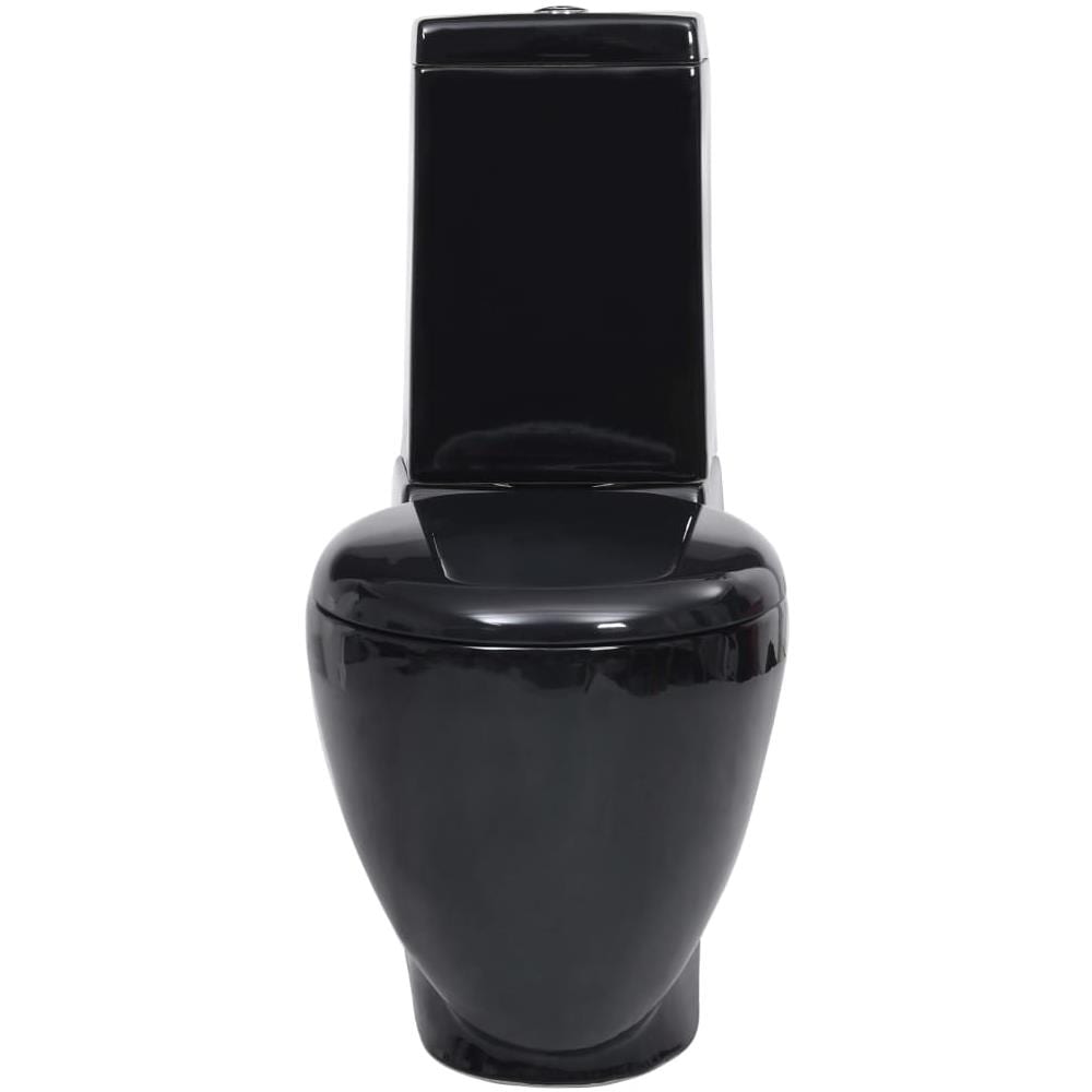 Vaso Wc In Ceramica Da Bagno Rotondo Base Con Scarico Nero - Foto 3